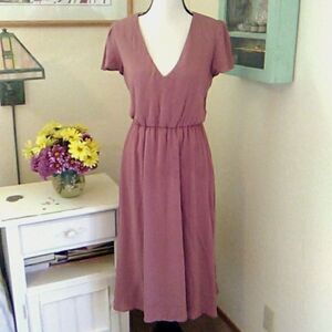 Wayf Crinkly Dusty Pink Dress
